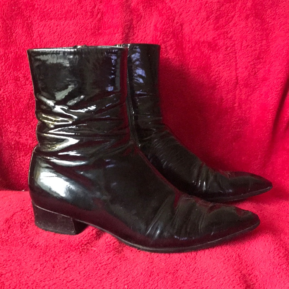 Prada Booties. Black Patent Leather 👀💋